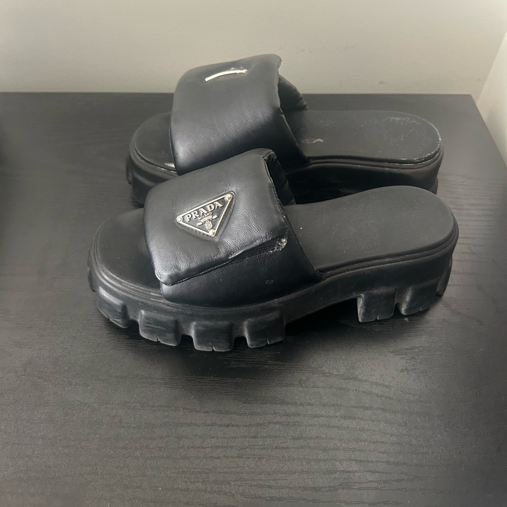 Prada Soft Padded Nappa Leather Sandal size 37/ 7